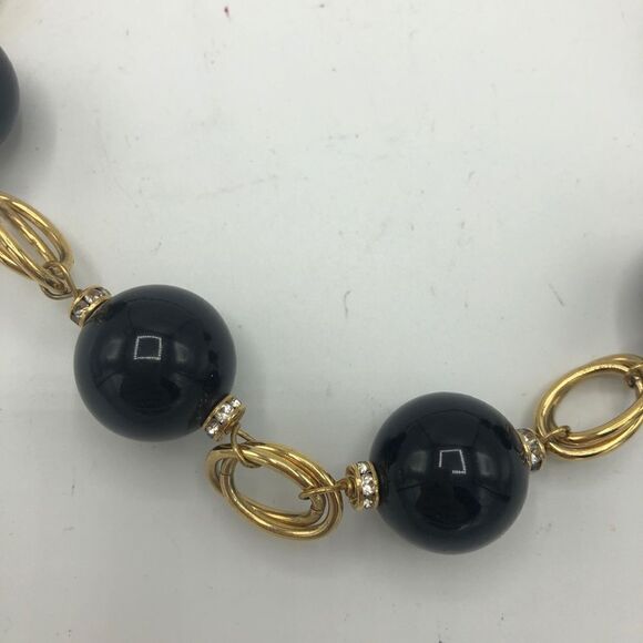 Kate Spade Black Gold Rhinestone Statement Jewelry‎ Ball Round - Picture 2 of 5